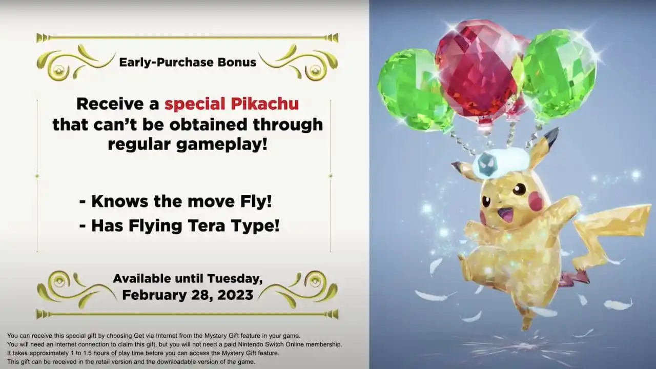 All Pokémon Scarlet and Violet Mystery Gift Codes Special-Pikachu